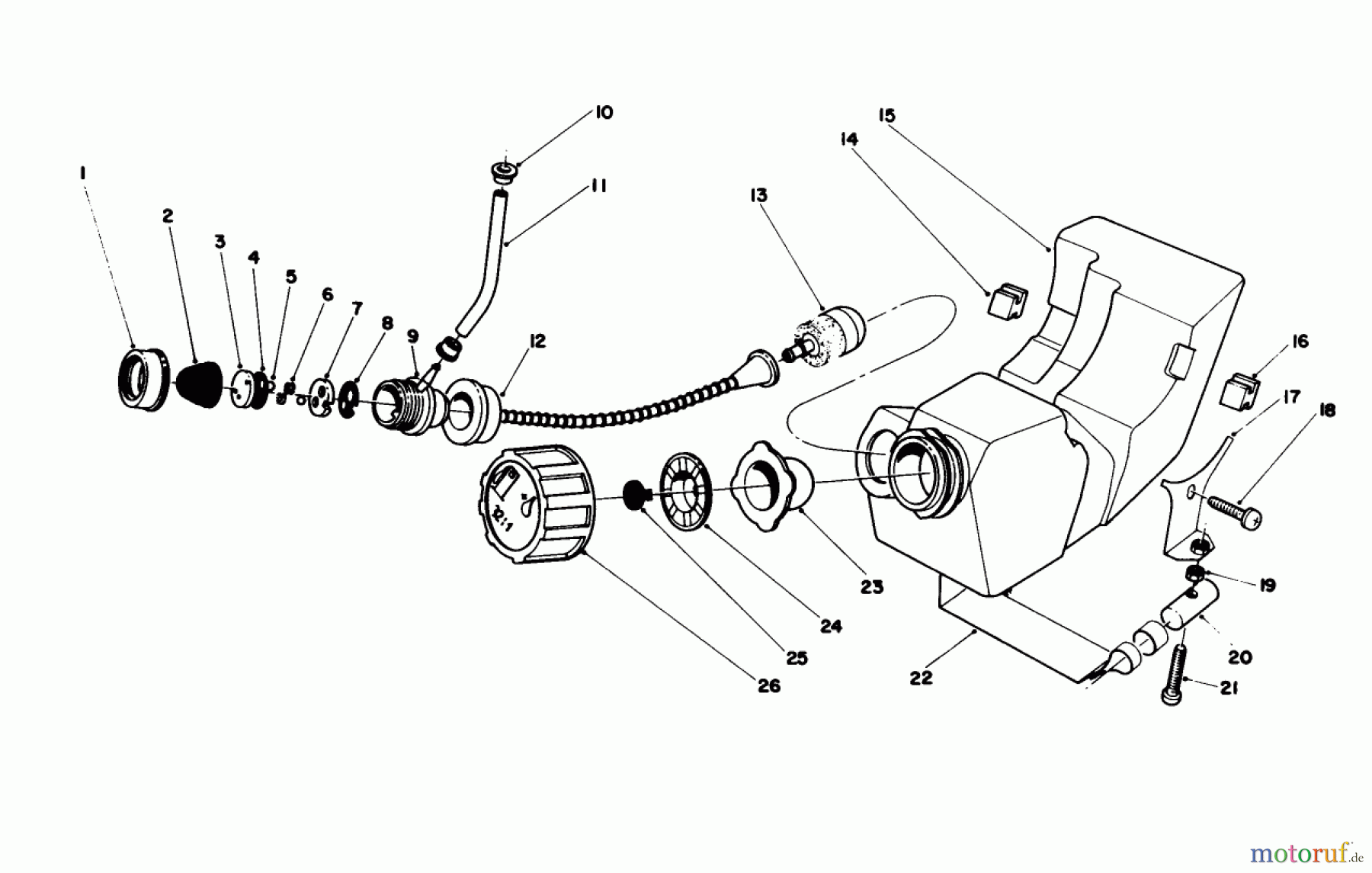 Toro Neu Trimmers, String/Brush 51644 (TC 4000) - Toro TC 4000 Gas Trimmer, 1987 (7000001-7999999) FUEL TANK ASSEMBLY