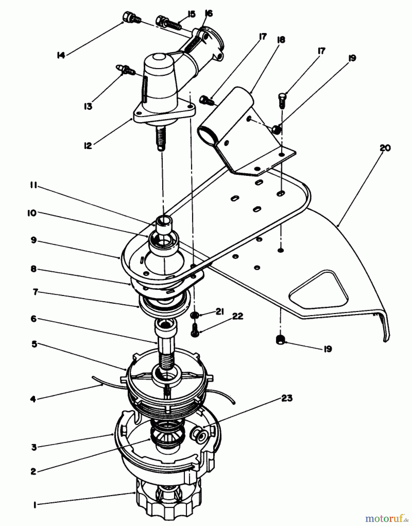 Toro Neu Trimmers, String/Brush 51644 (TC 4000) - Toro TC 4000 Gas Trimmer, 1987 (7000001-7999999) TRIMMER HEAD & GEAR BOX ASSEMBLY