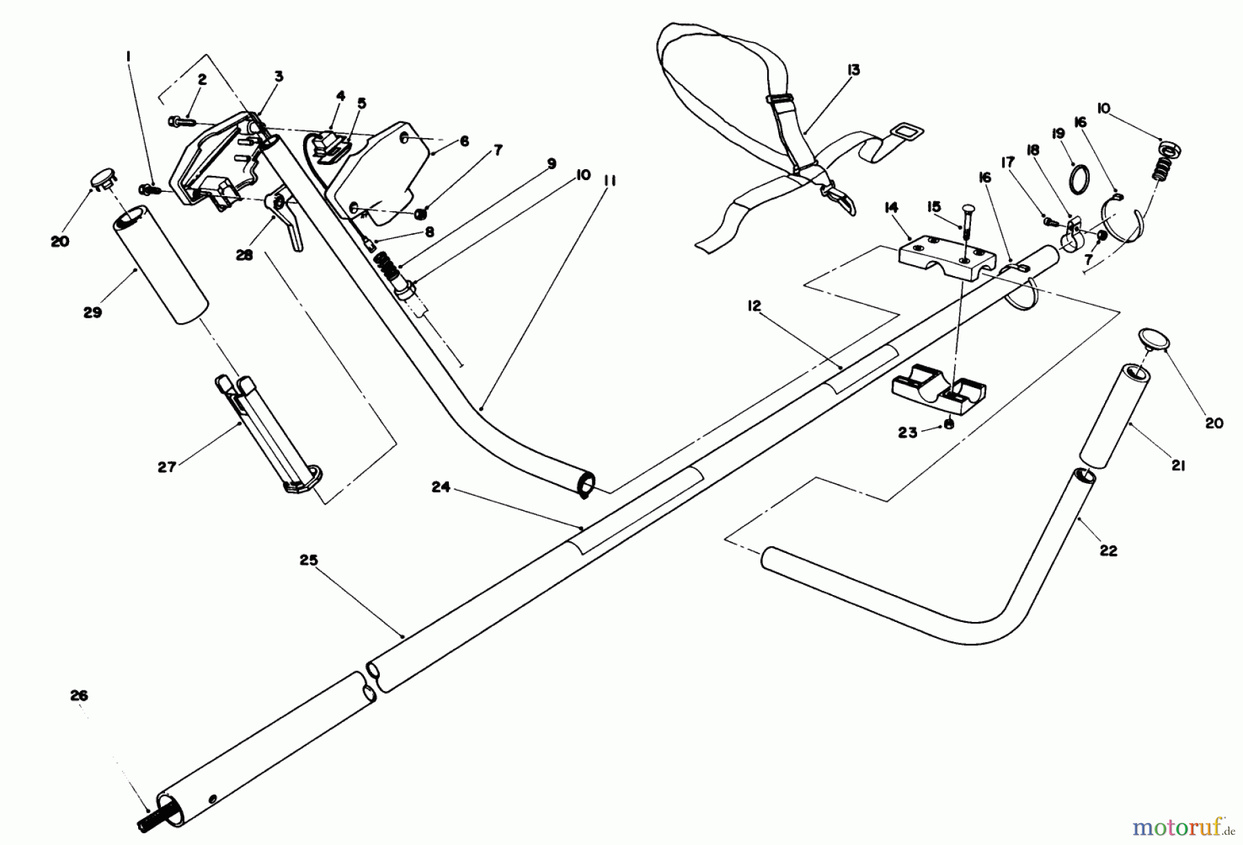 Toro Neu Trimmers, String/Brush 51645 (TC 5000) - Toro TC 5000 Gas Trimmer, 1987 (7000001-7999999) HANDLE ASSEMBLY