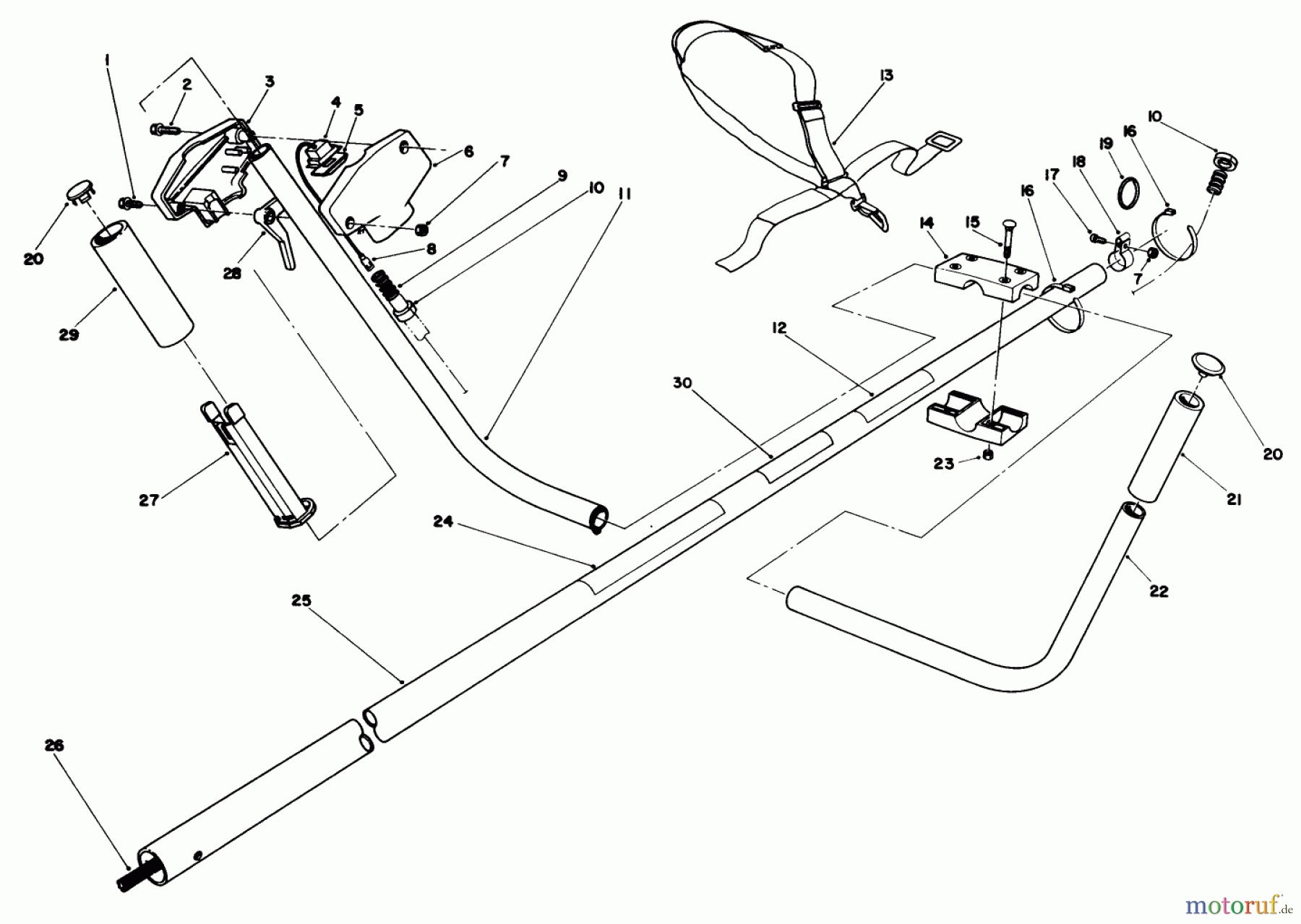 Toro Neu Trimmers, String/Brush 51645V (TC 5000) - Toro TC 5000 Gas Trimmer, 1991 (1000001-1999999) HANDLE ASSEMBLY