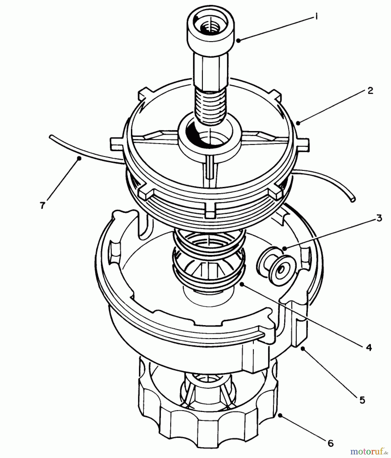 Toro Neu Trimmers, String/Brush 51650 (TC 3100) - Toro TC 3100 Gas Trimmer, 1991 (1000001-1999999) MANUAL FEED HEAD ASSEMBLY NO. 57-5670 (OPTIONAL)