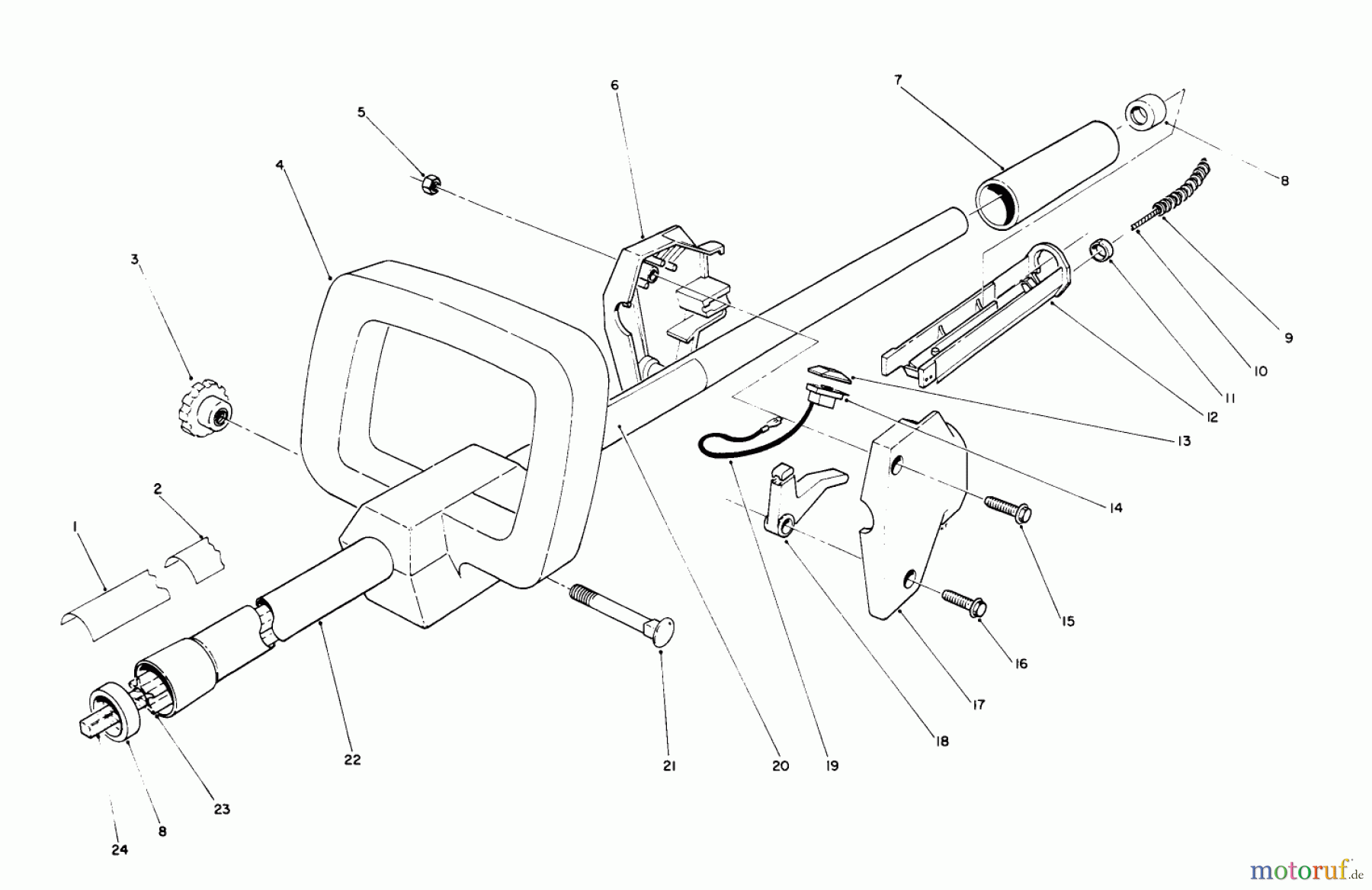  Toro Neu Trimmers, String/Brush 51652 (TC 3105) - Toro TC 3105 Gas Trimmer, 1991 (1000001-1999999) HANDLE ASSEMBLY