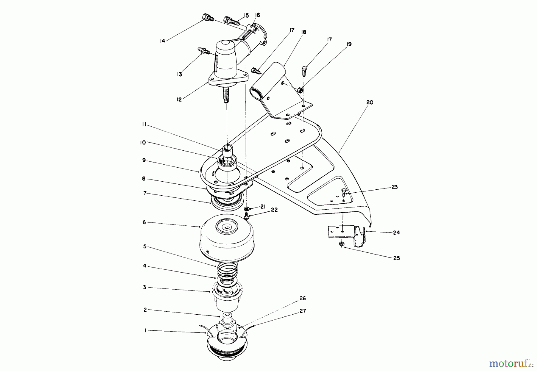 Toro Neu Trimmers, String/Brush 51655 (TC 3110) - Toro TC 3110 Gas Trimmer, 1991 (1000001-1999999) CUTTER HEAD & GEAR BOX ASSEMBLY