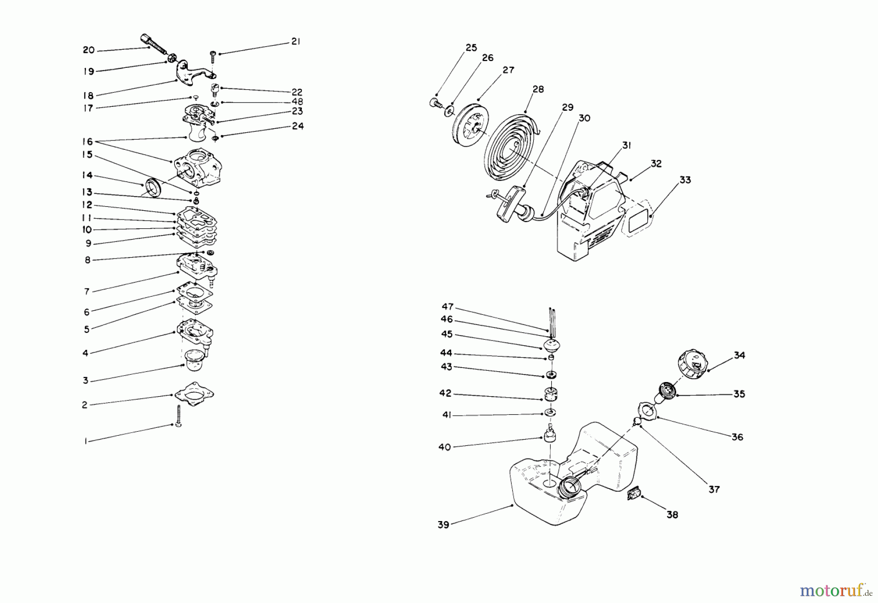 Toro Neu Trimmers, String/Brush 51655 (TC 3110) - Toro TC 3110 Gas Trimmer, 1991 (1000001-1999999) ENGINE ASSEMBLY #3