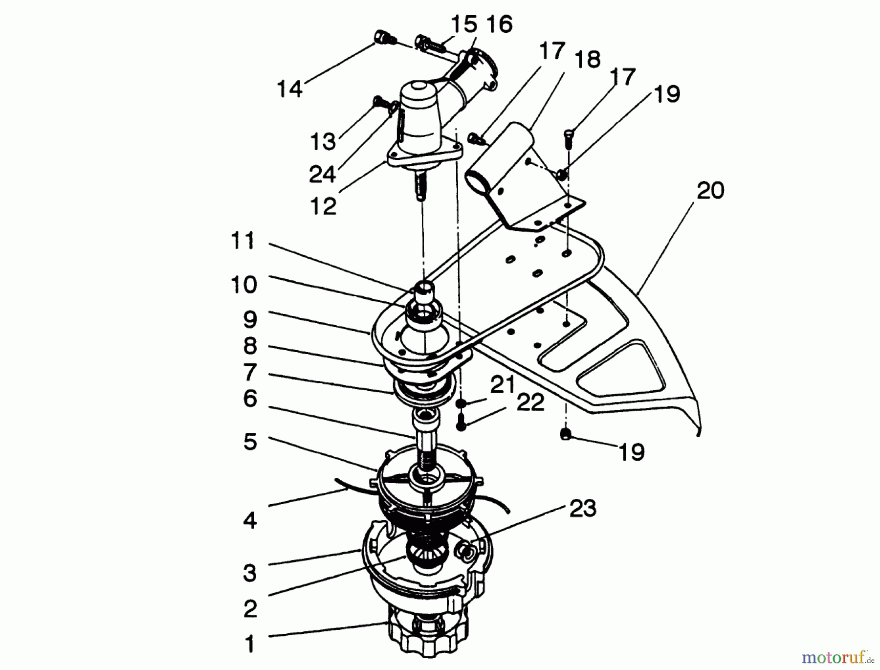  Toro Neu Trimmers, String/Brush 51660 (TC 3500) - Toro TC 3500 Gas Trimmer, 1992 (2000001-2999999) CUTTER HEAD & GEAR BOX ASSEMBLY