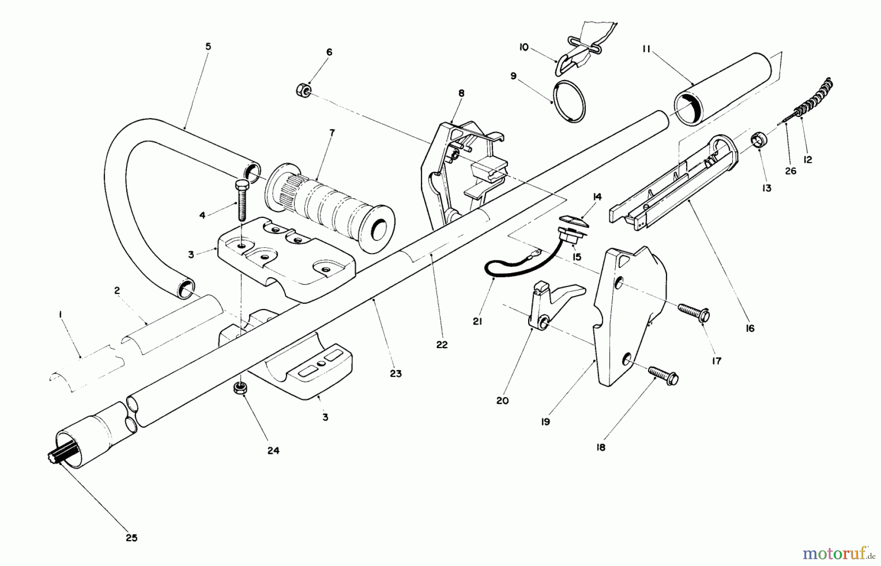  Toro Neu Trimmers, String/Brush 51665 (TC 3510) - Toro TC 3510 Gas Trimmer, 1990 (0000001-0999999) HANDLE ASSEMBLY