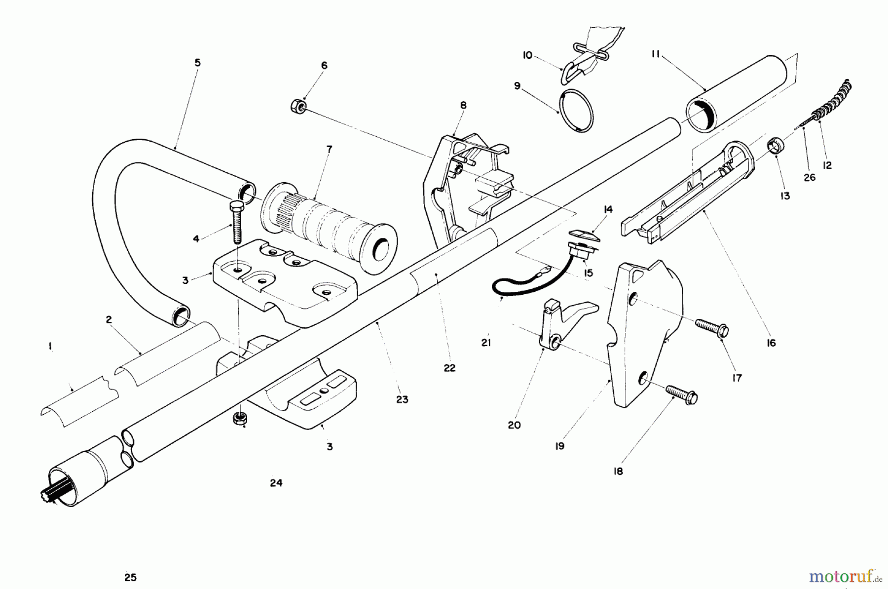 Toro Neu Trimmers, String/Brush 51665 (TC 3510) - Toro TC 3510 Gas Trimmer, 1991 (1000001-1999999) HANDLE ASSEMBLY