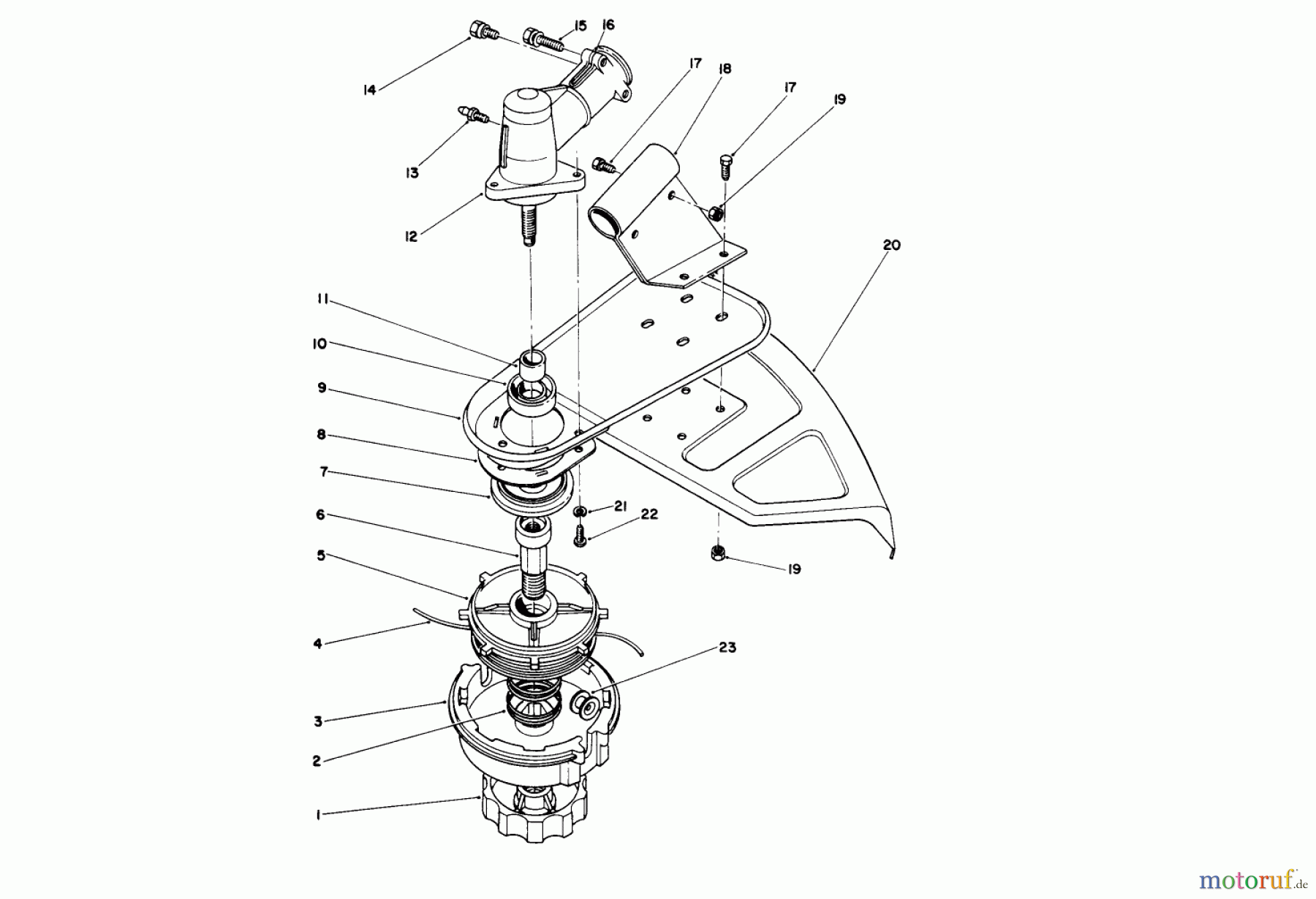Toro Neu Trimmers, String/Brush 51675 (TC 5010) - Toro TC 5010 Gas Trimmer, 1991 (1000001-1999999) CUTTER HEAD & GEAR BOX ASSEMBLY