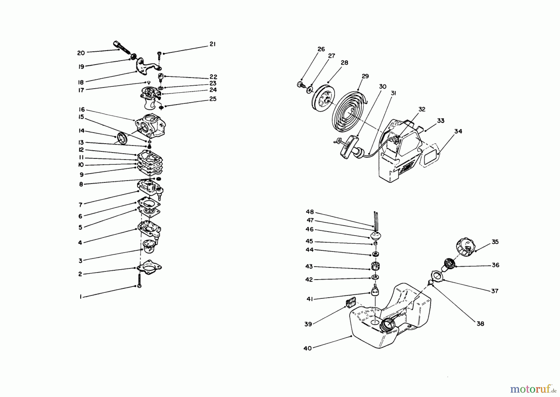 Toro Neu Trimmers, String/Brush 51675 (TC 5010) - Toro TC 5010 Gas Trimmer, 1991 (1000001-1999999) ENGINE ASSEMBLY #3