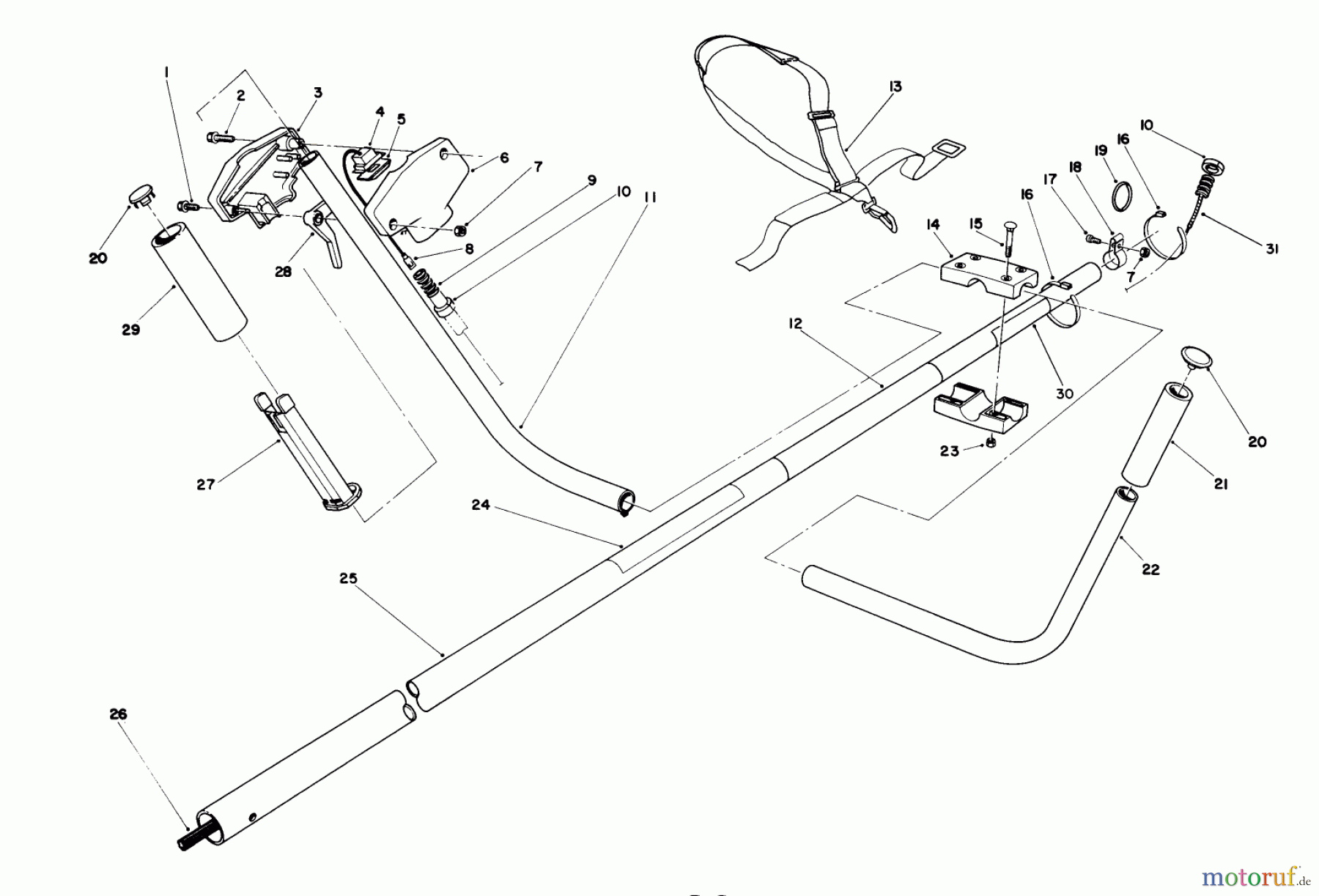 Toro Neu Trimmers, String/Brush 51675 (TC 5010) - Toro TC 5010 Gas Trimmer, 1991 (1000001-1999999) HANDLE ASSEMBLY