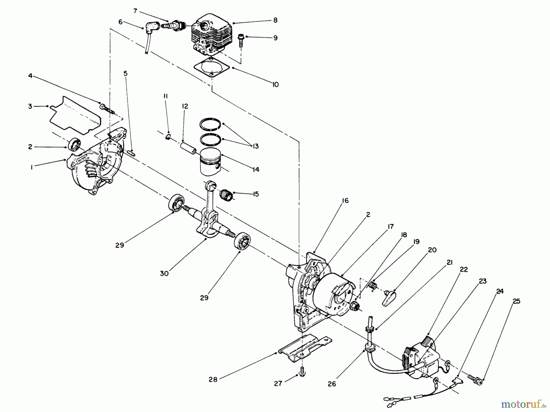  Toro Neu Trimmers, String/Brush 51675 (TC 5010) - Toro TC 5010 Gas Trimmer, 1992 (2000001-2999999) ENGINE ASSEMBLY #2