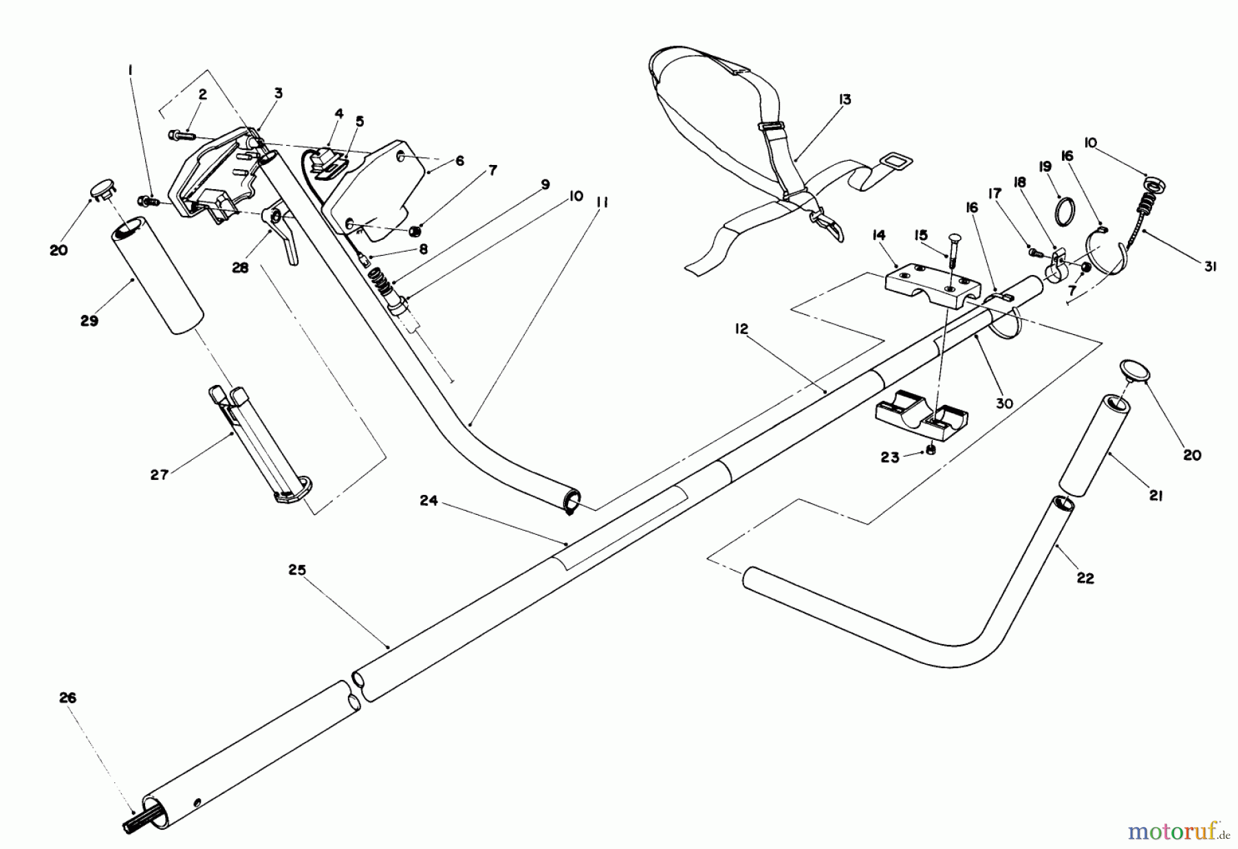  Toro Neu Trimmers, String/Brush 51675 (TC 5010) - Toro TC 5010 Gas Trimmer, 1992 (2000001-2999999) HANDLE ASSEMBLY