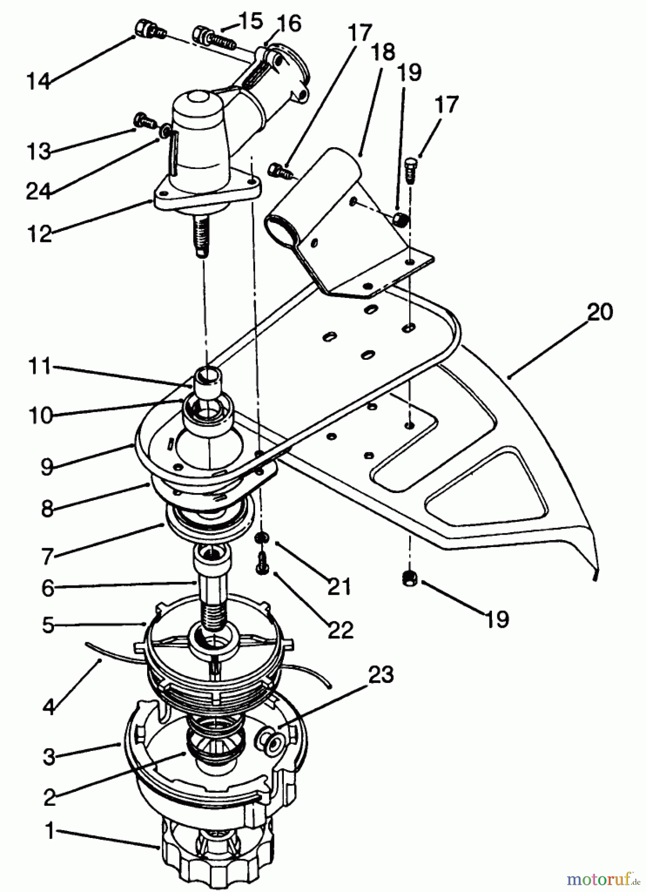 Toro Neu Trimmers, String/Brush 51675 (TC 5010) - Toro TC 5010 Gas Trimmer, 1993 (39000001-39999999) CUTTER HEAD & GEAR BOX ASSEMBLY
