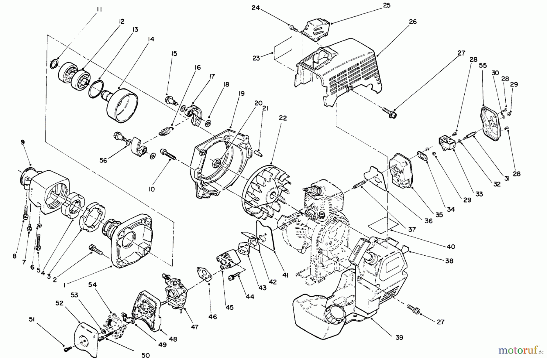 Toro Neu Trimmers, String/Brush 51675 (TC 5010) - Toro TC 5010 Gas Trimmer, 1993 (39000001-39999999) ENGINE ASSEMBLY #1