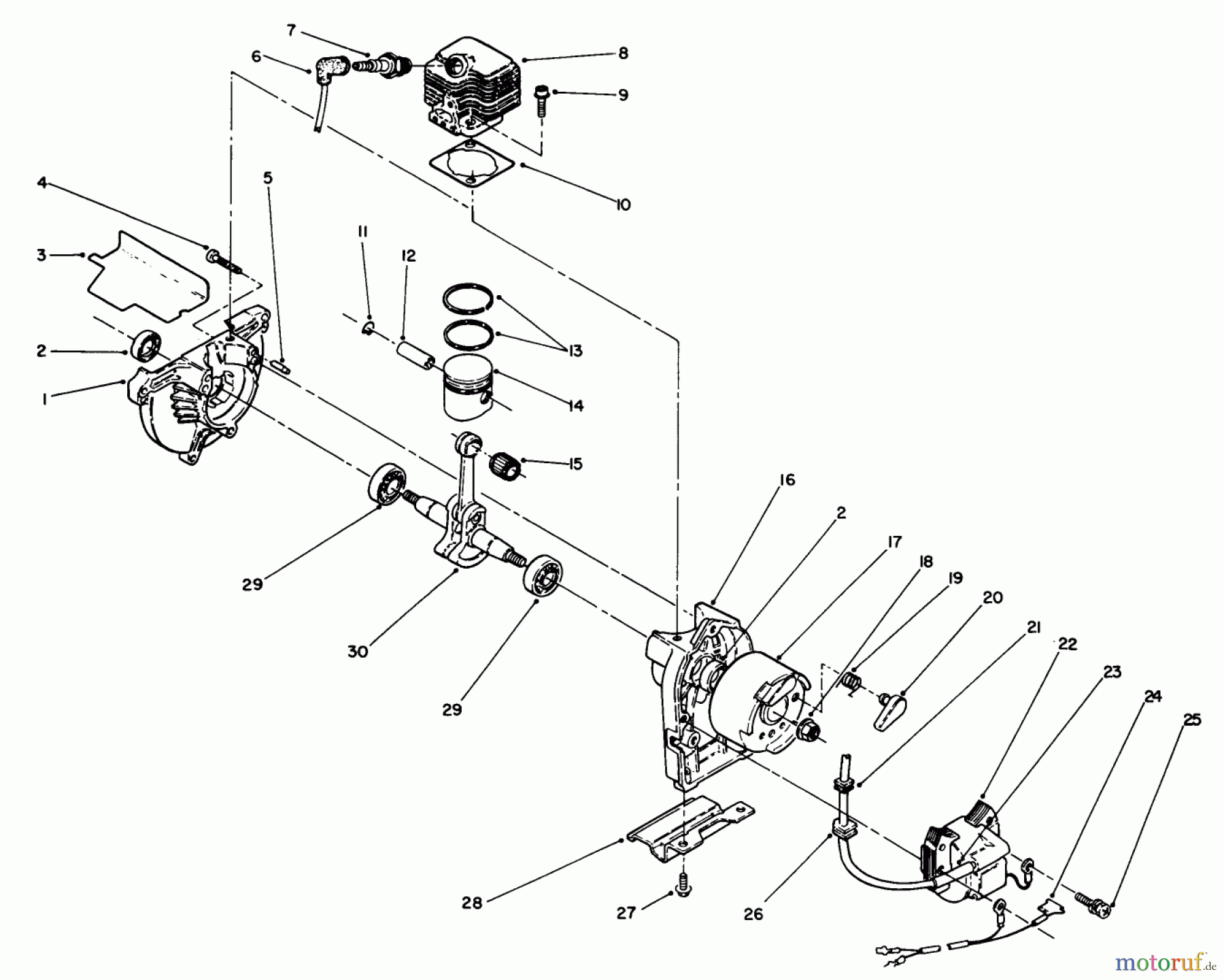 Toro Neu Trimmers, String/Brush 51675 (TC 5010) - Toro TC 5010 Gas Trimmer, 1993 (39000001-39999999) ENGINE ASSEMBLY #2