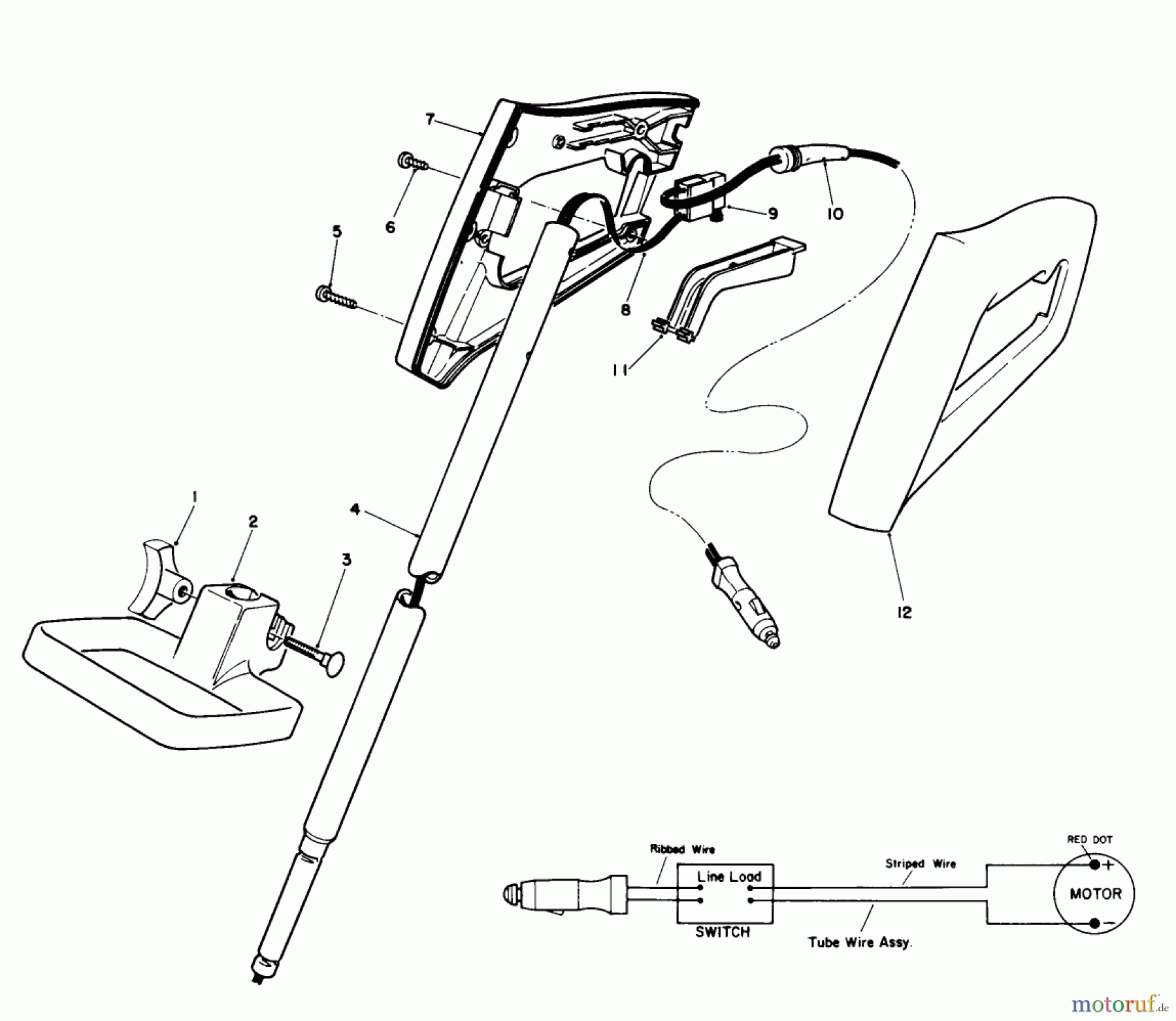  Toro Neu Trimmers, String/Brush 51720 - Toro Trimmer, 1991 (1000001-1999999) HANDLE ASSEMBLY