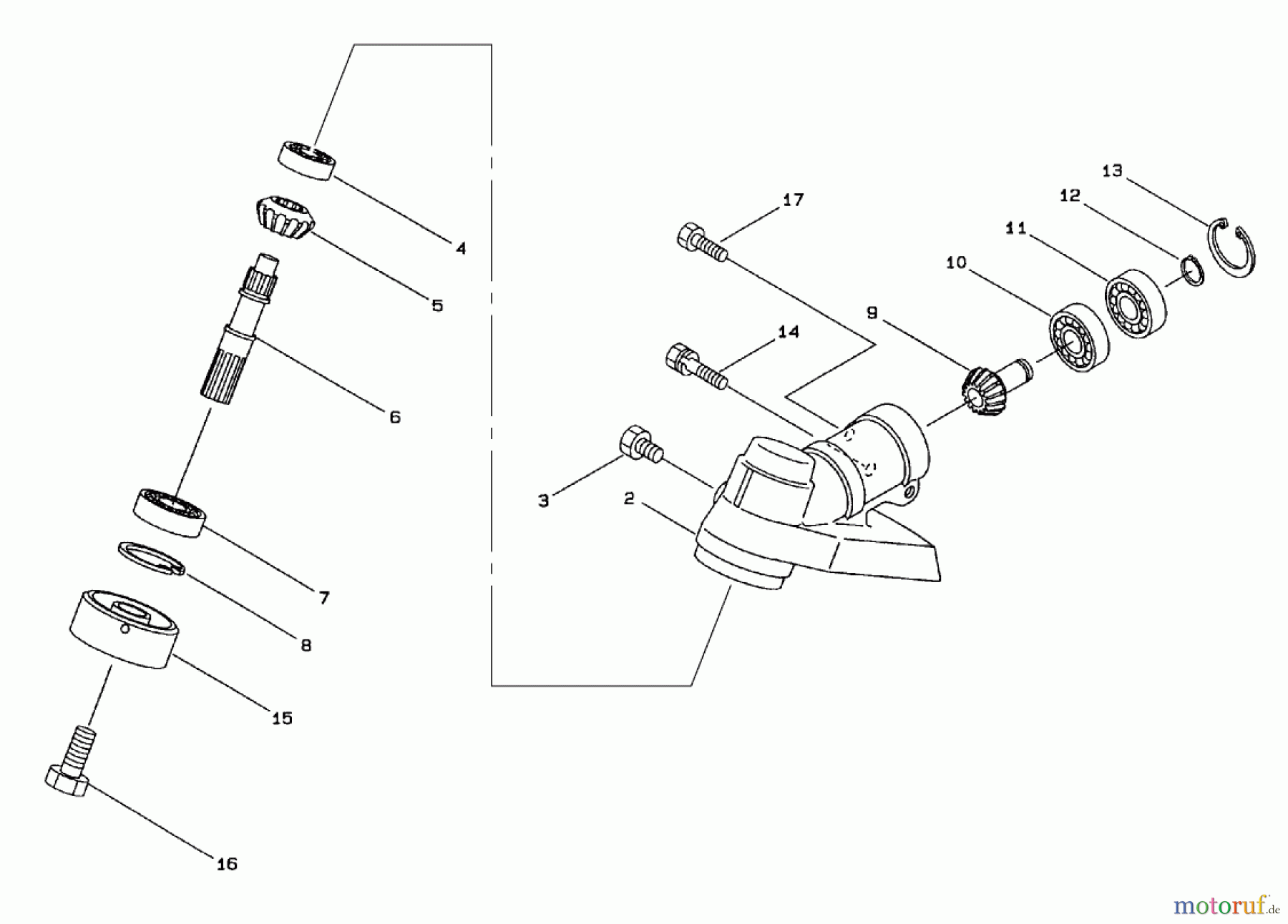 Toro Neu Trimmers, String/Brush 53002 - Toro Gas Trimmer, Straight Shaft (53005), 1997 (790001-799999) GEARCASE ASSEMBLY