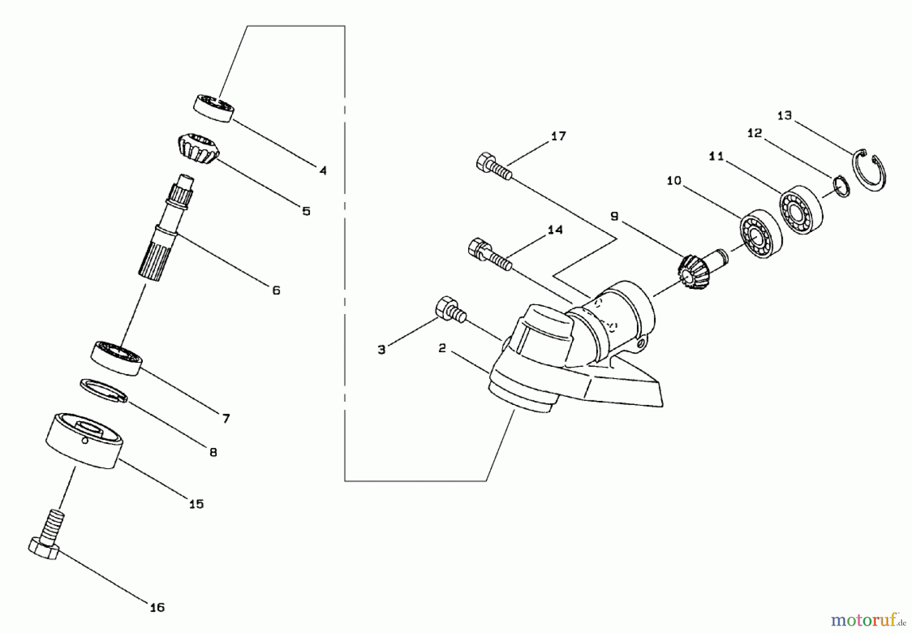 Toro Neu Trimmers, String/Brush 53003 - Toro Gas Trimmer, Straight Shaft (53005), 1998 (890001-895000) GEARCASE ASSEMBLY