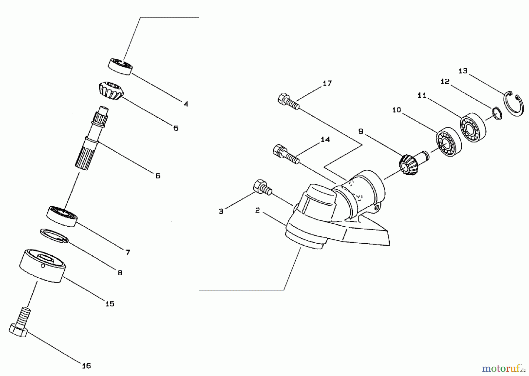 Toro Neu Trimmers, String/Brush 53010 - Toro Gas Trimmer, Straight Shaft (53013), 1998 (895001-899999) GEARCASE ASSEMBLY