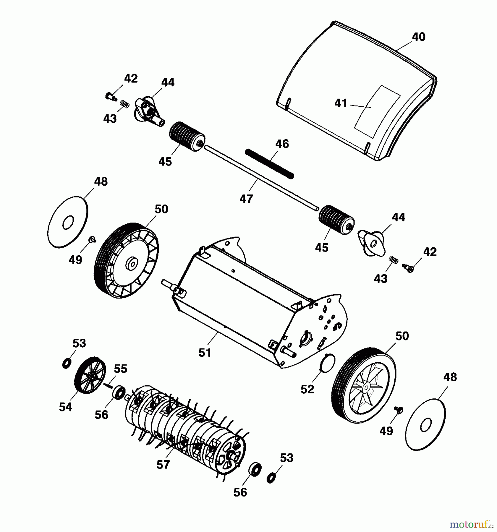  Wolf-Garten Rasenlüfter UL 33 E 3620003 Serie A  (2002) Messerwalze, Räder
