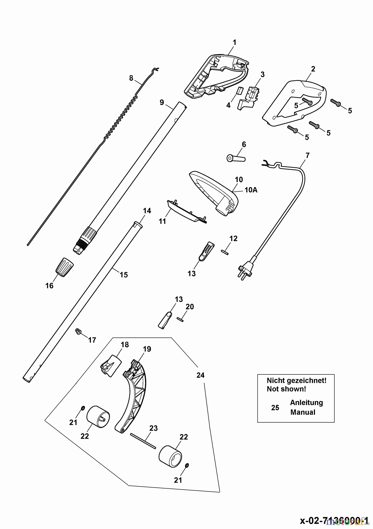 Wolf-Garten Elektrotrimmer GT 850 7136000 Serie D, E (2006) Holm