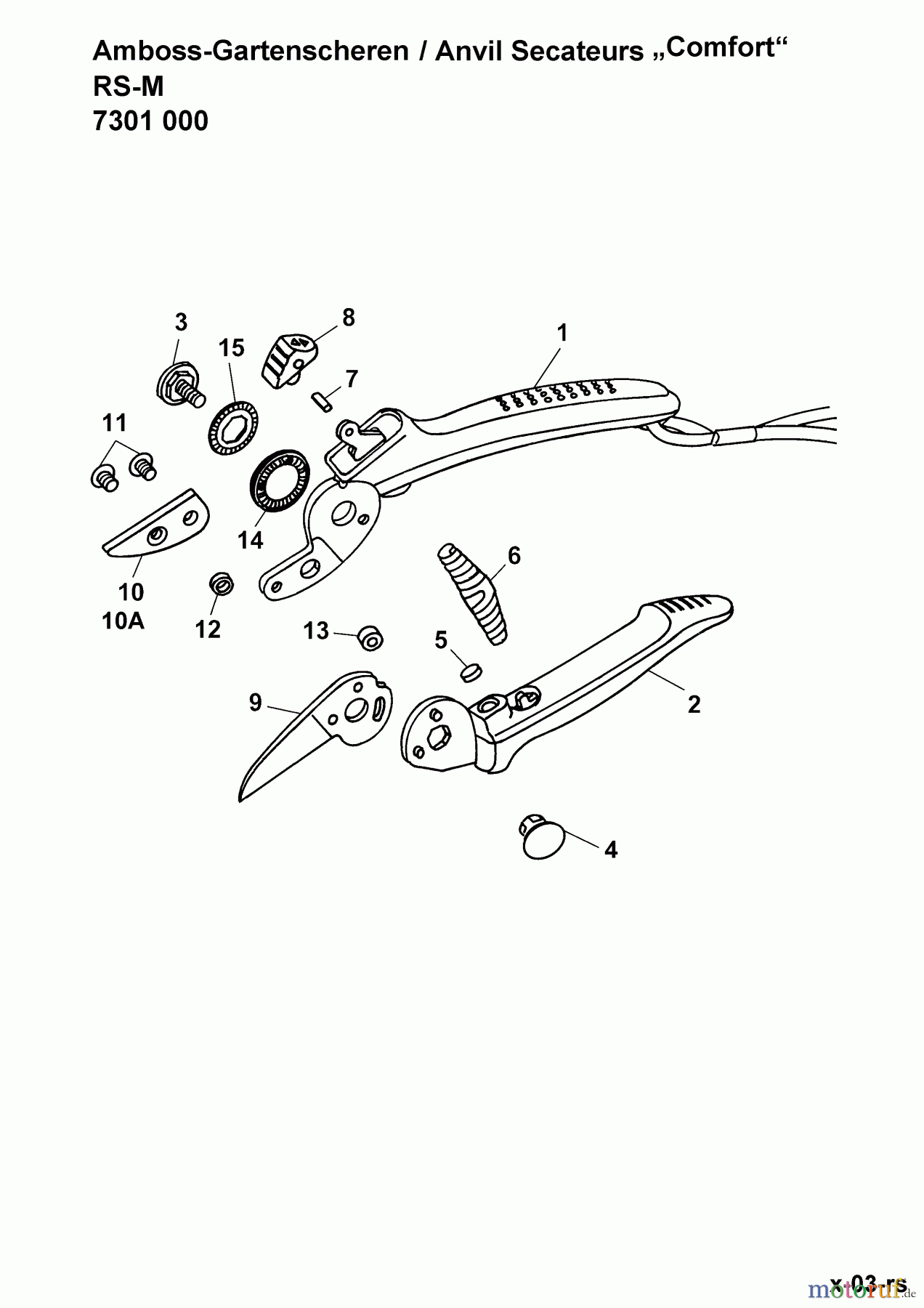  Wolf-Garten Gartenscheren RS-M 7301000  (2003) Grundgerät